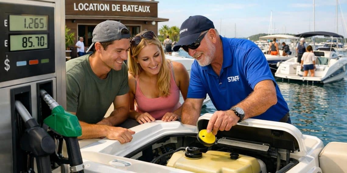 découvrez qui est responsable du paiement du carburant lors de la location d'un bateau à moteur et à quel moment il est nécessaire de faire le plein pour éviter les mauvaises surprises.